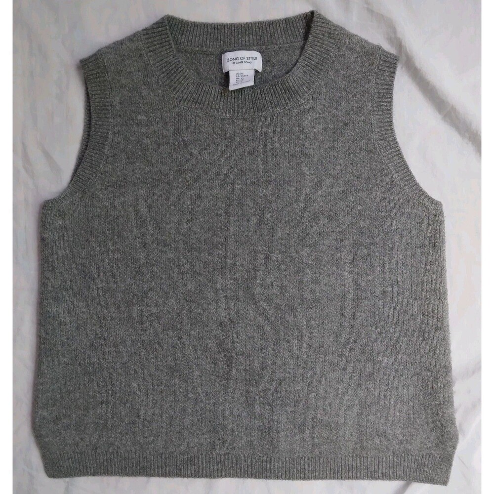 Song Of Style Sweater Vest Gray Sleeveless Knit Academia Preppy Women's XS